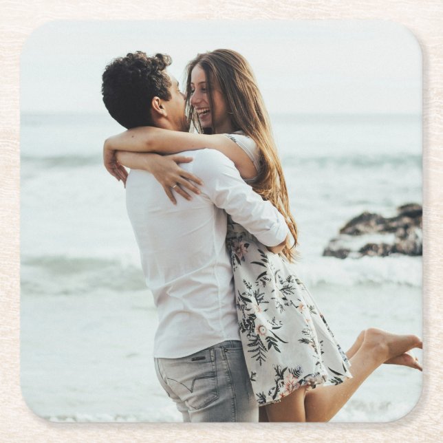 Posavasos Cuadrado De Papel Foto personalizado personalizada (Anverso)