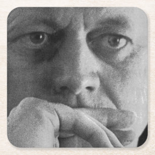 Posavasos Cuadrado De Papel Fotografía de John F. Kennedy