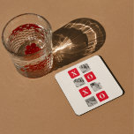 Posavasos Cuadrado De Papel Fotografía de Pareja Collage moderna y XOXO Rojo<br><div class="desc">Fotografía de Pareja Collage moderna y XOXO Rojo</div>