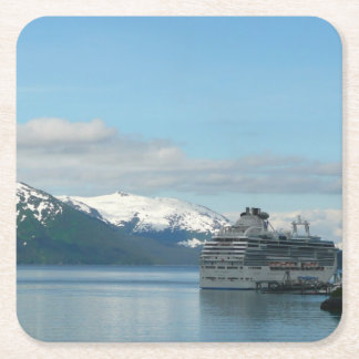 Posavasos Cuadrado De Papel Fotografía de viajes de crucero en Alaska