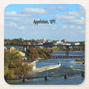 Posavasos Cuadrado De Papel fotografía del paisaje de Appleton, Wisconsin