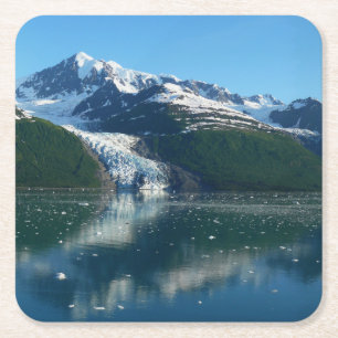 Posavasos Cuadrado De Papel Fotografía Hermosa de Alaska en el Fiordo Universi