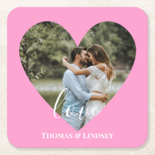 Posavasos Cuadrado De Papel Fotografía personalizada Fotocardiaca Frame Modern