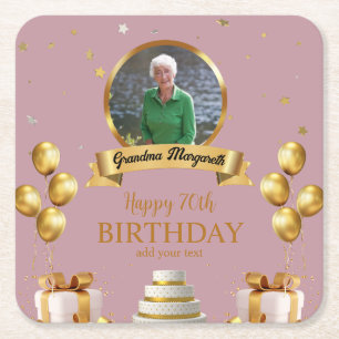 Posavasos Cuadrado De Papel Fotografías por 70 años