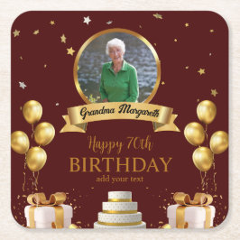 Posavasos Cuadrado De Papel Fotografías por 70 años