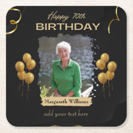 Posavasos Cuadrado De Papel Fotografías por 70 años