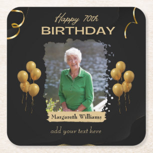 Posavasos Cuadrado De Papel Fotografías por 70 años