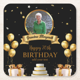 Posavasos Cuadrado De Papel Fotografías por 70 años