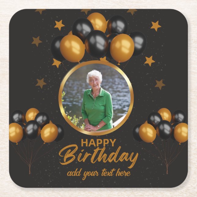 Posavasos Cuadrado De Papel Fotografías por 70 años (Anverso)