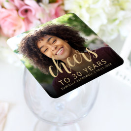 Posavasos Cuadrado De Papel Fotógrafo Fiesta de cumpleaños número 30