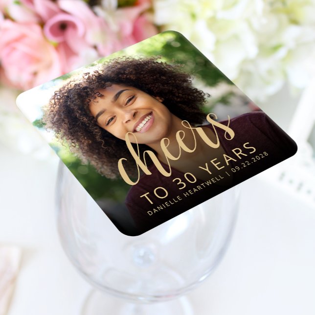 Posavasos Cuadrado De Papel Fotógrafo Fiesta de cumpleaños número 30 (Subido por el creador)