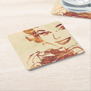 Posavasos Cuadrado De Papel Fotógrafo retro