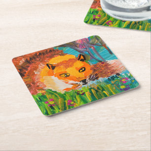 Posavasos Cuadrado De Papel Foxy