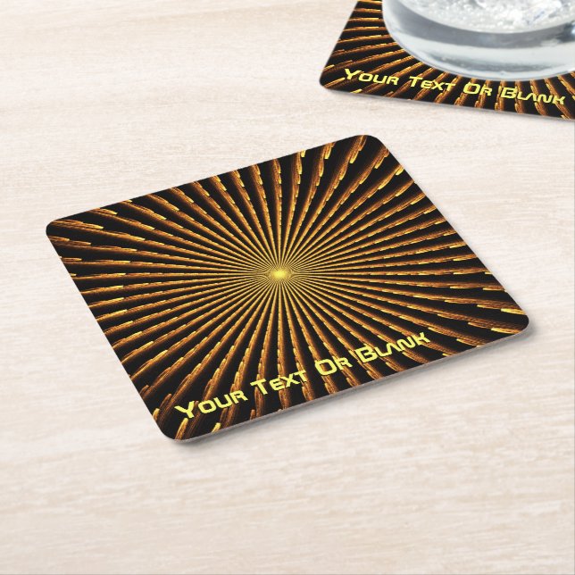 Posavasos Cuadrado De Papel Fractal Pulsar (En perspectiva)