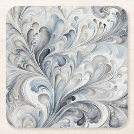 Posavasos Cuadrado De Papel Fractales grises