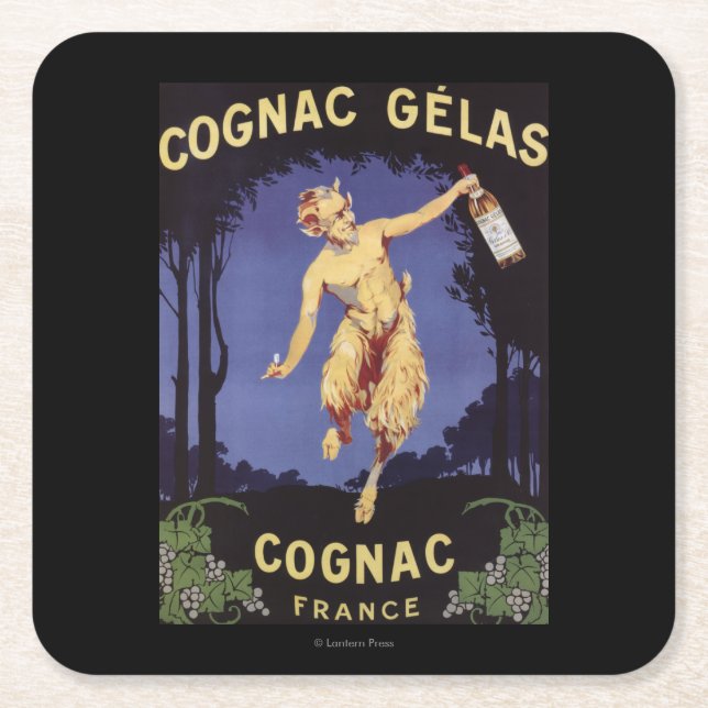 Posavasos Cuadrado De Papel FranceCognac Gelas PosterFrance promocional (Anverso)