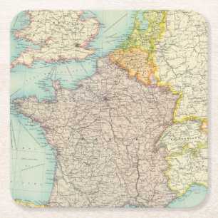 Posavasos Cuadrado De Papel Francia, Bélgica y Holanda políticas