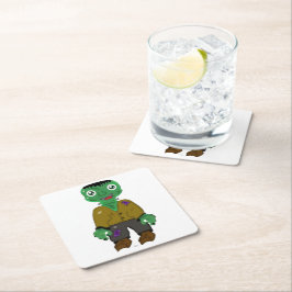 Posavasos Cuadrado De Papel Frankenstein