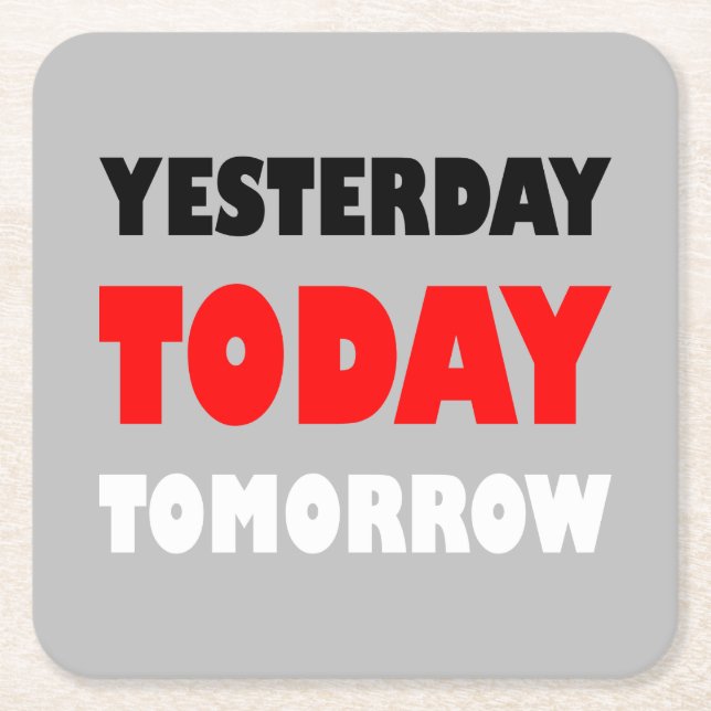 Posavasos Cuadrado De Papel frase positiva de diseño de texto original (Anverso)