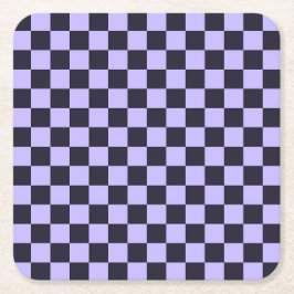 Posavasos Cuadrado De Papel French lilac checkerboard pattern