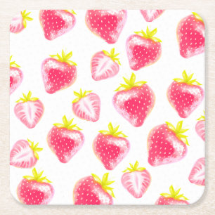 Posavasos Cuadrado De Papel Fresa dulce de espuma de papel