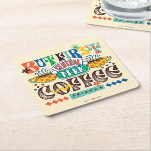 Posavasos Cuadrado De Papel FRIENDS™ Pero Primero Café Gráfico Vibrante