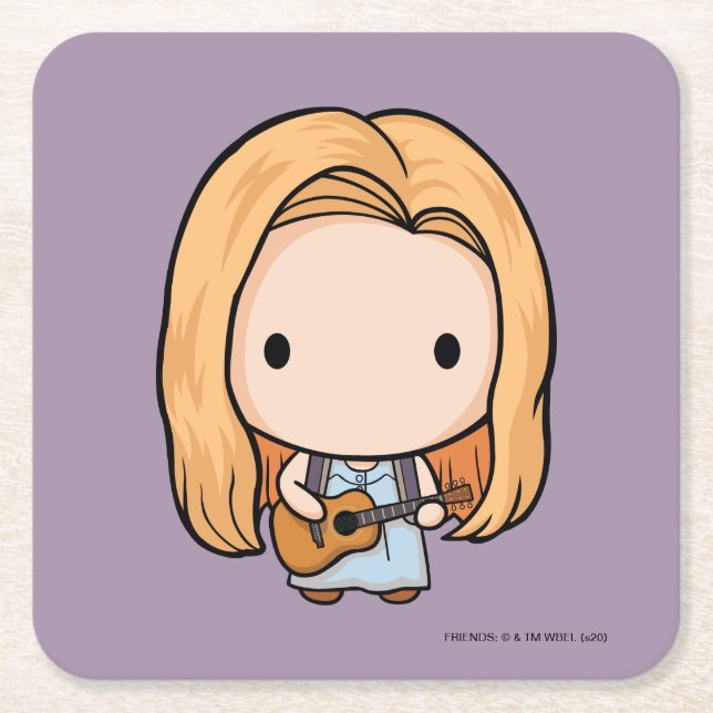 Posavasos Cuadrado De Papel FRIENDS™ | Phoebe Chibi (Anverso)