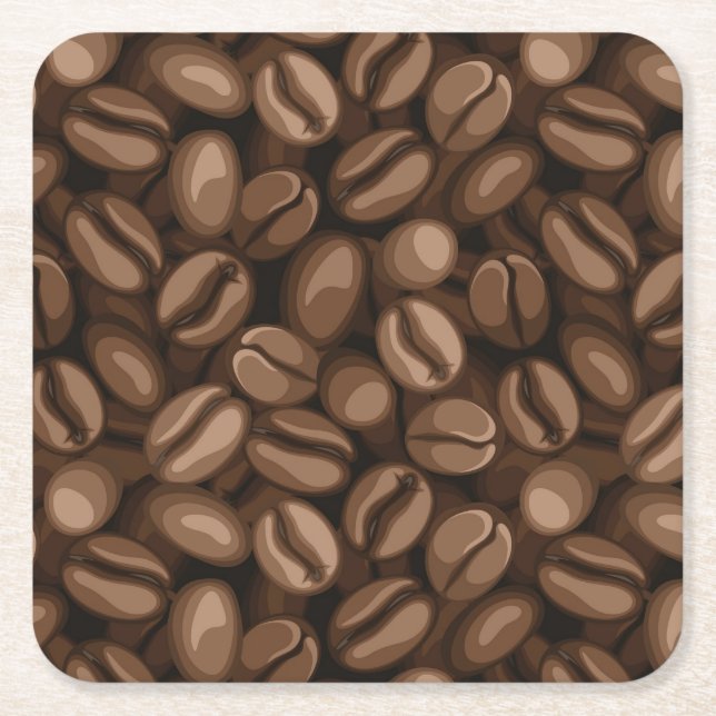 Posavasos Cuadrado De Papel Frijoles para café (Anverso)