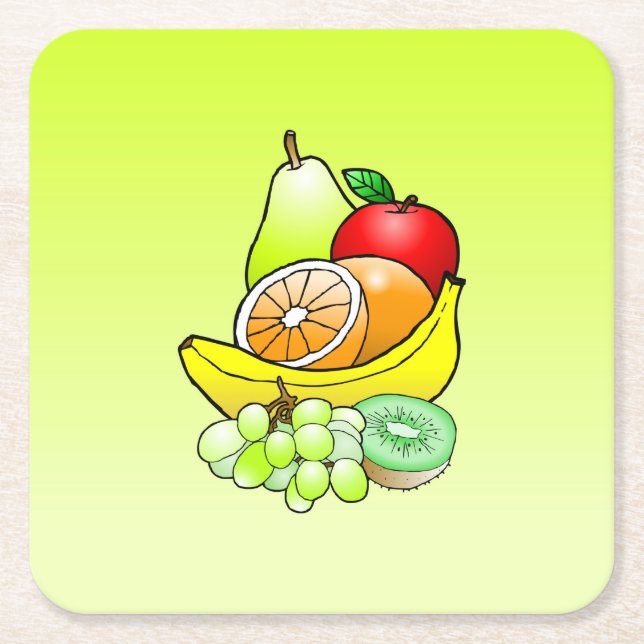 Posavasos Cuadrado De Papel Fruity Pulp board coaster (Anverso)