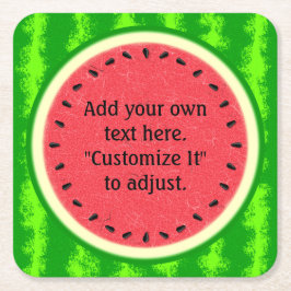 Posavasos Cuadrado De Papel Fruta del verano de la rebanada de la sandía