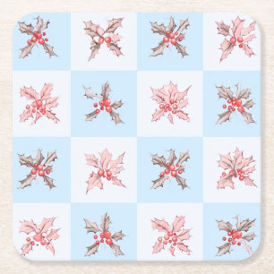 Posavasos Cuadrado De Papel Fruta que me recuerda al invierno