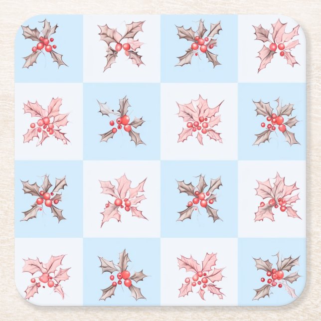 Posavasos Cuadrado De Papel Fruta que me recuerda al invierno (Anverso)