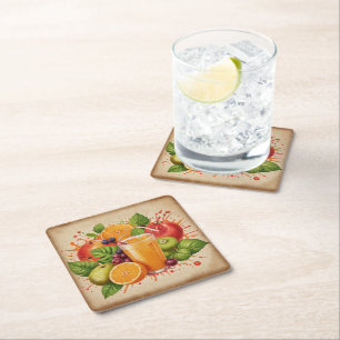 Posavasos Cuadrado De Papel Fruto de la cosecha