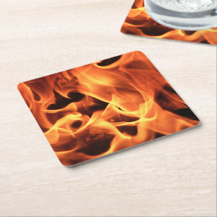 Posavasos Cuadrado De Papel Fuego