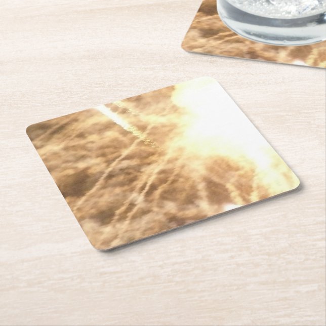 Posavasos Cuadrado De Papel Fuegos artificiales 15 tiras de papel (En perspectiva)