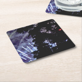 Posavasos Cuadrado De Papel Fuegos artificiales 1 ruedas de papel