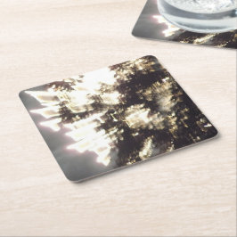 Posavasos Cuadrado De Papel Fuegos artificiales 2 ruedas de papel