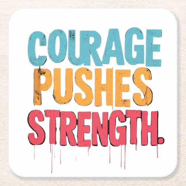 Posavasos Cuadrado De Papel Fuerza de los palos de valor (Anverso)