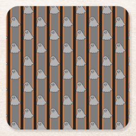 Posavasos Cuadrado De Papel Fun and Fancy Halloween Ghosts