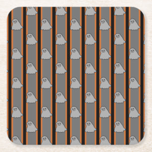 Posavasos Cuadrado De Papel Fun and Fancy Halloween Ghosts