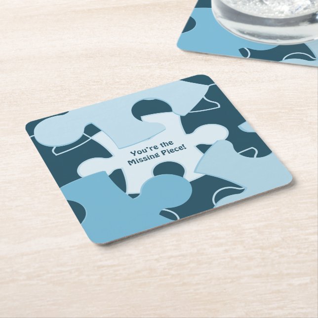 Posavasos Cuadrado De Papel Fun Jigsaw Puzzle Pieces Motto (En perspectiva)