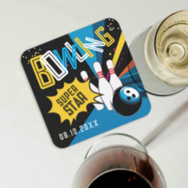 Posavasos Cuadrado De Papel Fun moderno y colorido Fiesta de la estrella de la