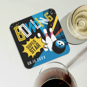 Posavasos Cuadrado De Papel Fun moderno y colorido Fiesta de la estrella de la