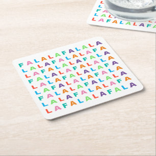 Posavasos Cuadrado De Papel Funky Colorous Fun FA LA Holiday Temporada de vaca