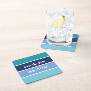 Posavasos Cuadrado De Papel Funny Blue Striped