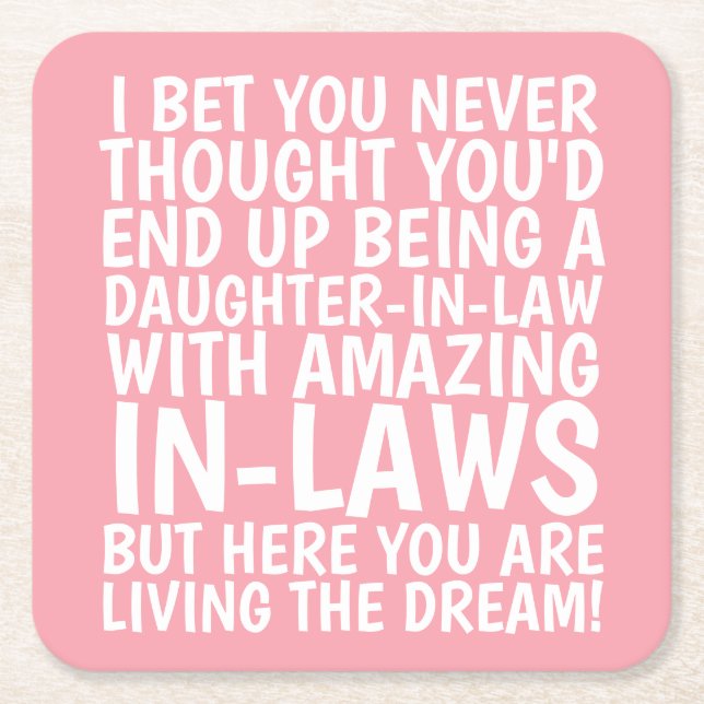 Posavasos Cuadrado De Papel Funny Daughter-in-law  (Anverso)