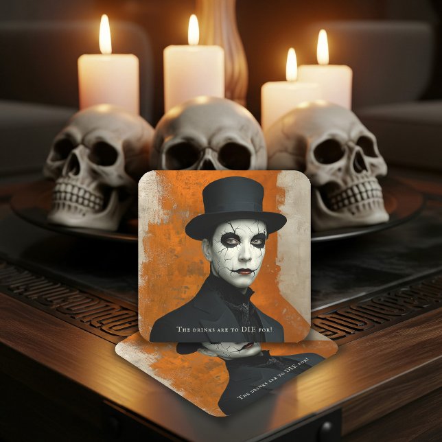Posavasos Cuadrado De Papel Funny Drinks to Die For Gothic Halloween (Subido por el creador)