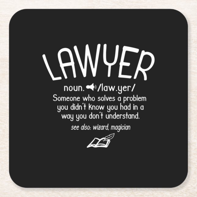 Posavasos Cuadrado De Papel Funny Lawyer Definition (Anverso)