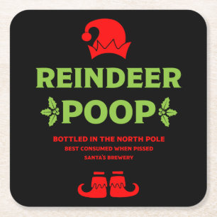 Posavasos Cuadrado De Papel Funny Navidades Beer Labels