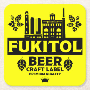 Posavasos Cuadrado De Papel Funny Navidades Beer Labels